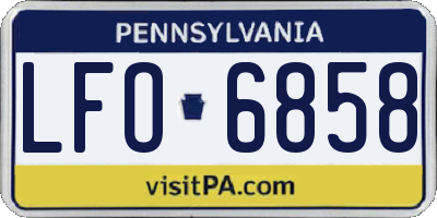PA license plate LFO6858