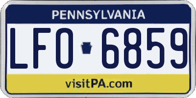 PA license plate LFO6859