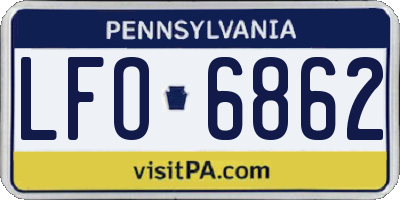 PA license plate LFO6862