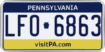 PA license plate LFO6863