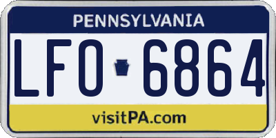 PA license plate LFO6864