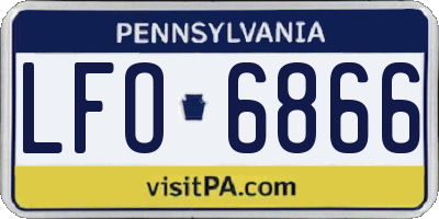 PA license plate LFO6866