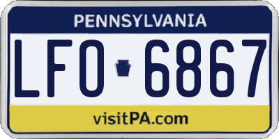 PA license plate LFO6867