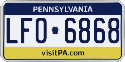 PA license plate LFO6868