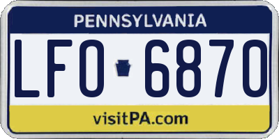 PA license plate LFO6870