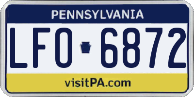 PA license plate LFO6872
