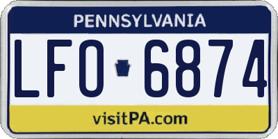 PA license plate LFO6874