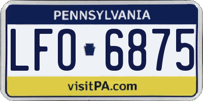 PA license plate LFO6875