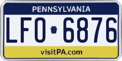 PA license plate LFO6876