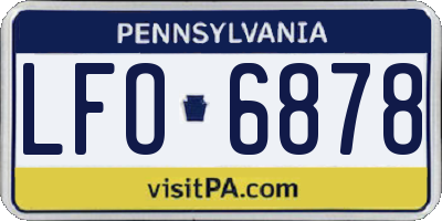 PA license plate LFO6878