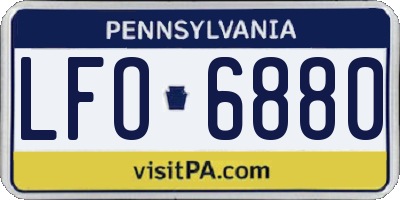 PA license plate LFO6880