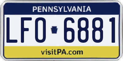 PA license plate LFO6881