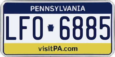 PA license plate LFO6885