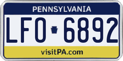 PA license plate LFO6892