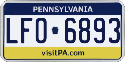 PA license plate LFO6893