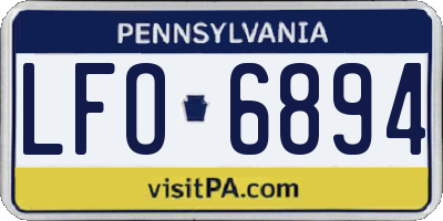 PA license plate LFO6894