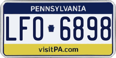 PA license plate LFO6898