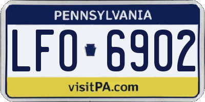 PA license plate LFO6902