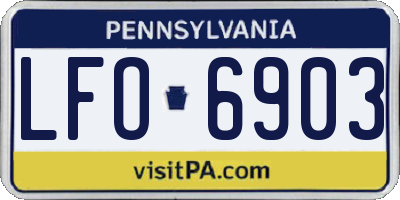 PA license plate LFO6903