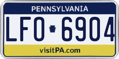 PA license plate LFO6904