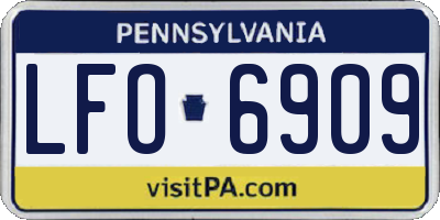 PA license plate LFO6909