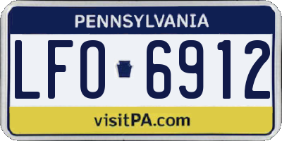 PA license plate LFO6912