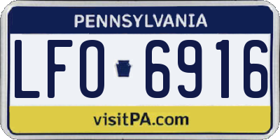 PA license plate LFO6916