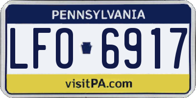 PA license plate LFO6917