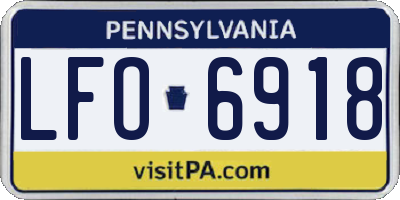 PA license plate LFO6918
