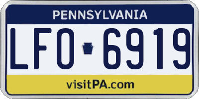 PA license plate LFO6919