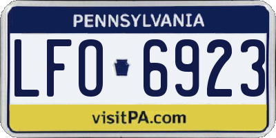 PA license plate LFO6923