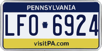 PA license plate LFO6924