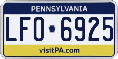 PA license plate LFO6925