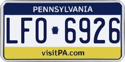 PA license plate LFO6926