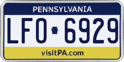 PA license plate LFO6929