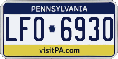 PA license plate LFO6930