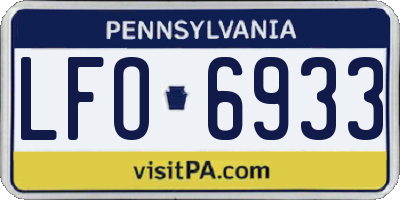 PA license plate LFO6933