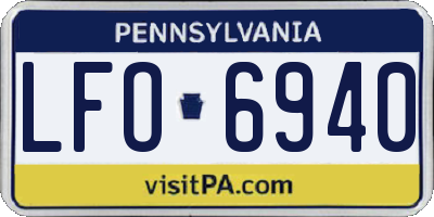 PA license plate LFO6940
