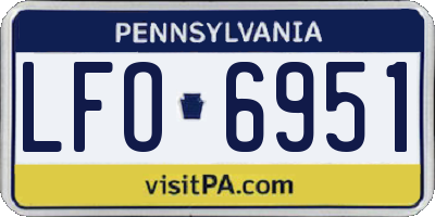 PA license plate LFO6951