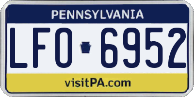 PA license plate LFO6952