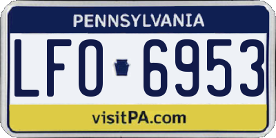 PA license plate LFO6953