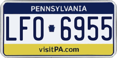 PA license plate LFO6955