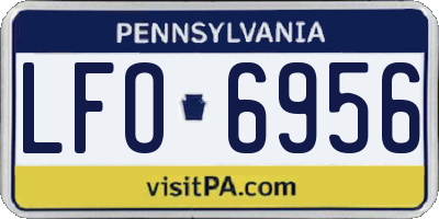 PA license plate LFO6956