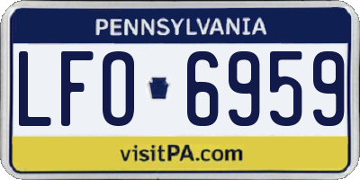 PA license plate LFO6959