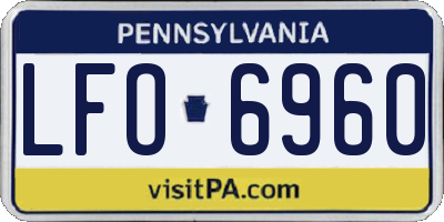 PA license plate LFO6960