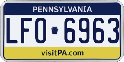 PA license plate LFO6963