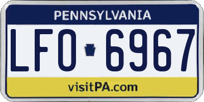 PA license plate LFO6967