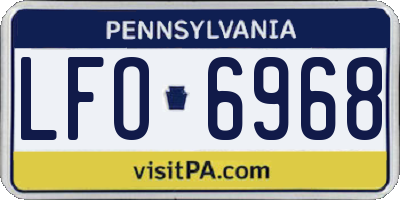 PA license plate LFO6968