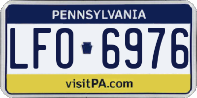 PA license plate LFO6976