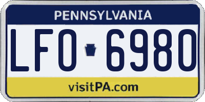 PA license plate LFO6980